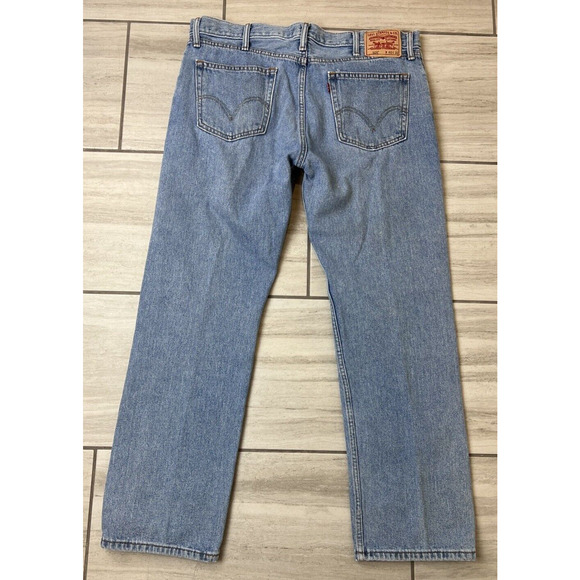 Levi's 505 Jeans Men's 40X32 Stonewash Blue Regular Fit Straight Leg Vintage - Picture 3 of 6
